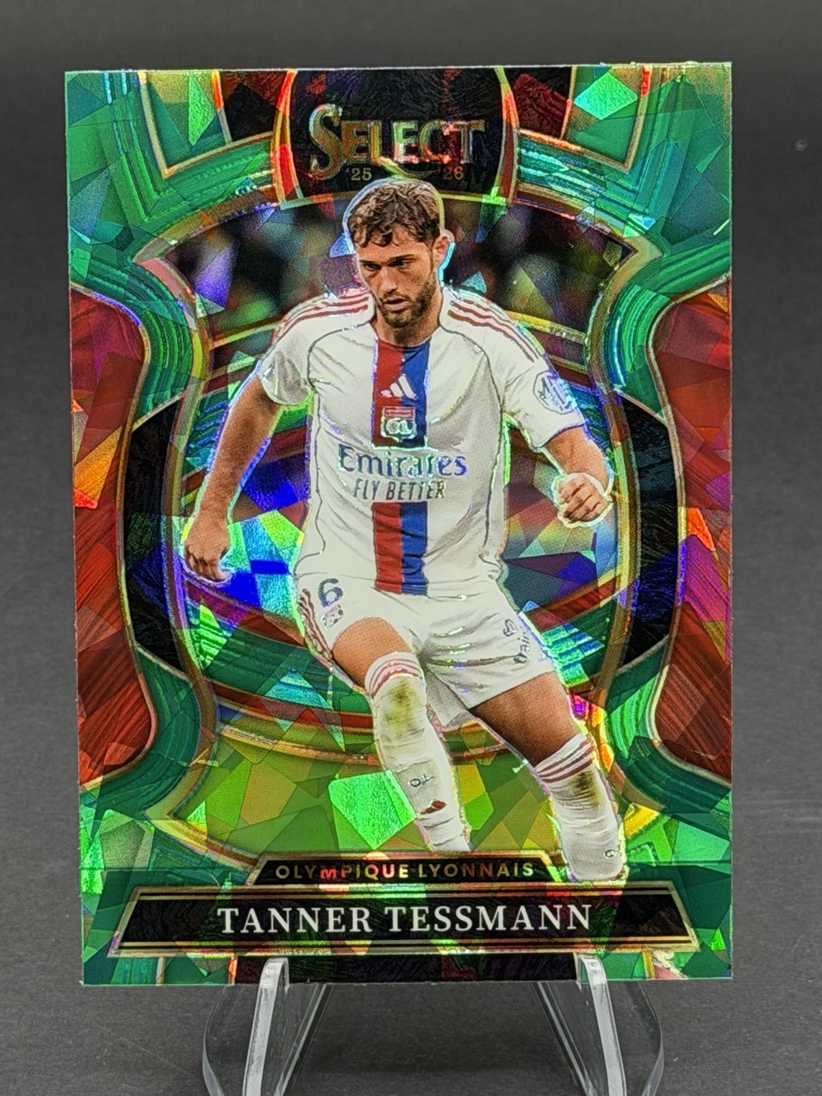 2025-26 Panini Select Ligue 1 Tanner Tessmann #46 Green Ice Prizm SP USA