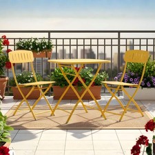 Set Pranzo Yvonne Tavolo + 2 Sedie Colore Giallo Ocra