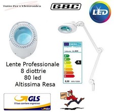 LAMPADA A PANTOGRAFO CON 80 LED E LENTE 8 DIOTTRIE - 127mm - COME GBC 49406235