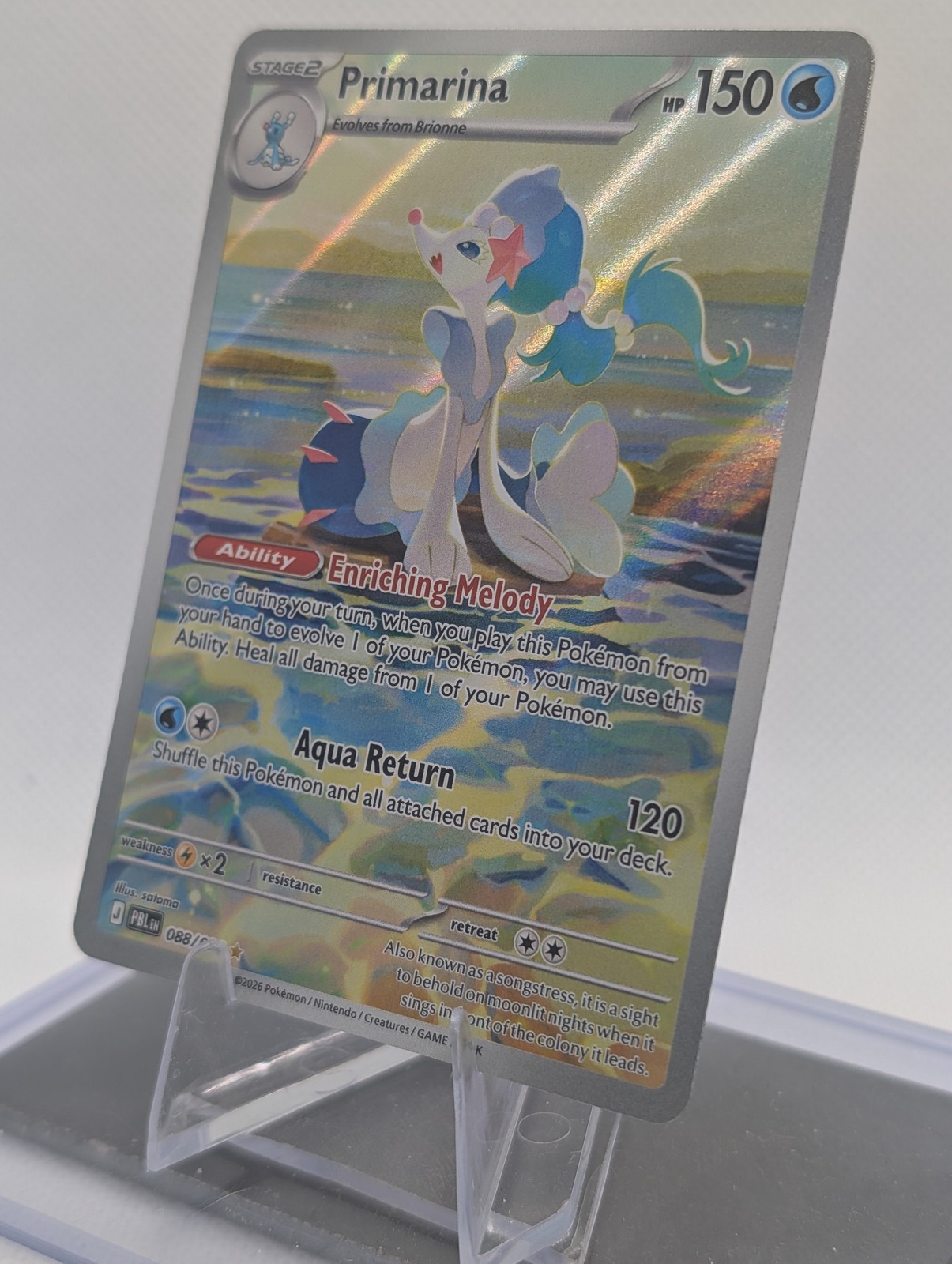 2026 Pokemon Pitch Black Primarina 088/084 Illustration Rare Holo NM
