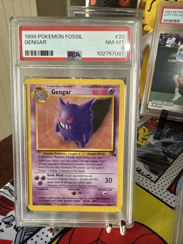 PSA 8 1999 POKEMON FOSSIL UNLIMITED #20 GENGAR