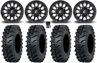 Fuel Vector 14'' Wheels Black 28'' MT911 Tires Can-Am Defender