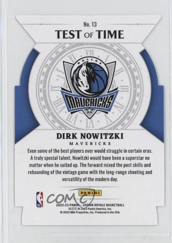 2022-23 Panini Crown Royale Test of Time /99 Dirk Nowitzki #13 HOF - Image 2 of 2