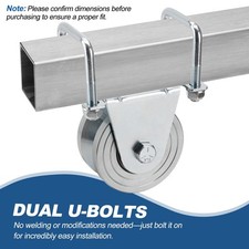 Heavy Duty 3.86" V Groove Gate Wheel Dual w/U-Bolts Sliding Gate Wheels 3000LBS