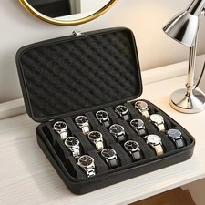 15 Slot Watch Storage Box Display Case Jewellery Organiser Holder