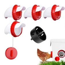 Chicken Feeder Port Kit  4 Pack Automatic Poultry Cups 4-Pack, white