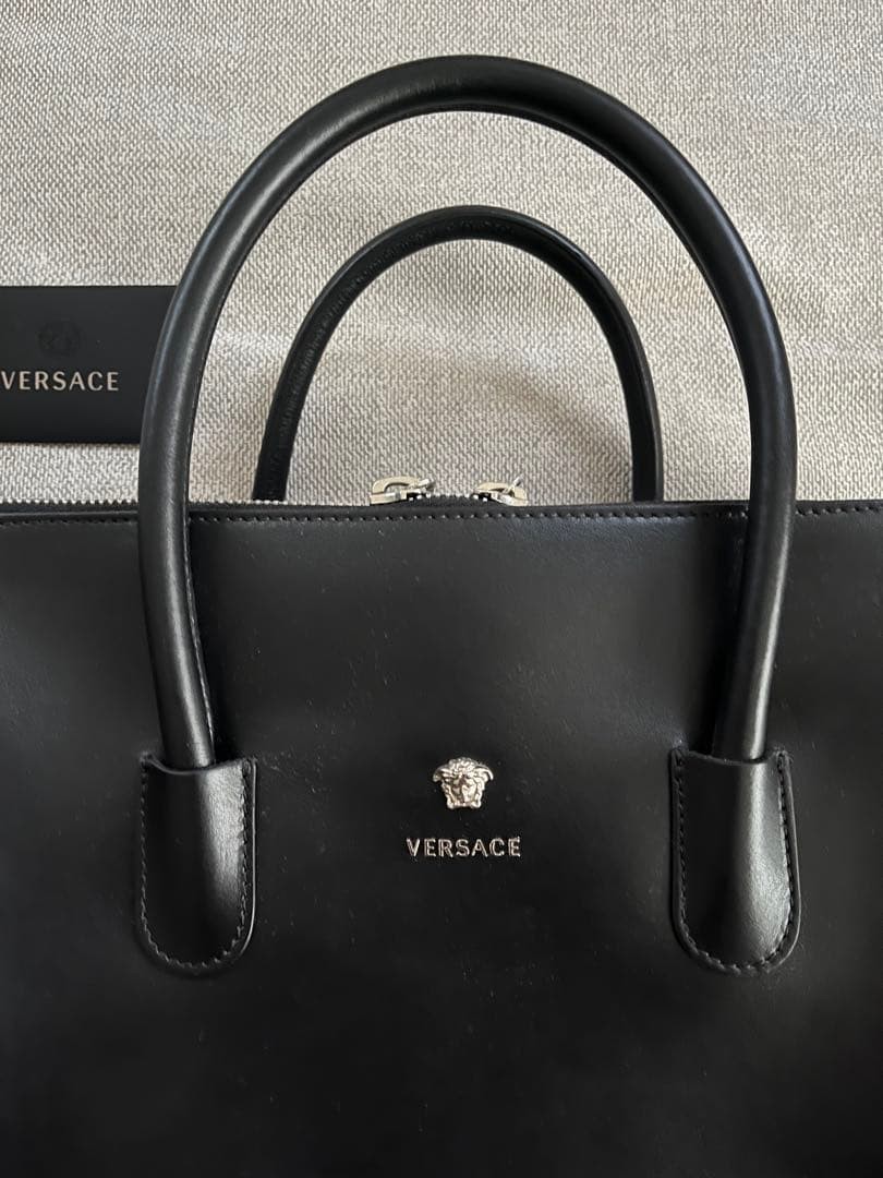 Versace Black Leather Business Bag Used Excellent Condition thumbnail 2
