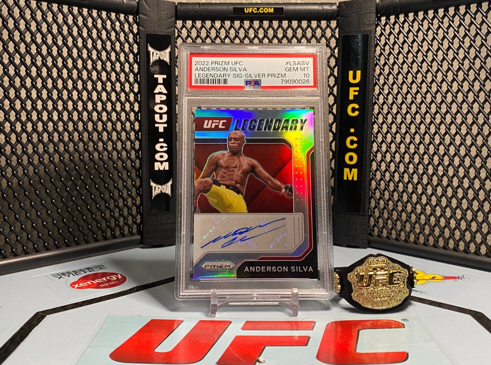 2022 Panini Prizm UFC - Legendary Signatures Silver Anderson Silva PSA 10 view 1