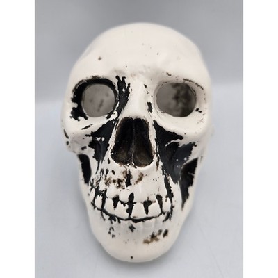 Unbranded Skull Planter Bowl OS White Good Distressed Ceramic Gothic Decor