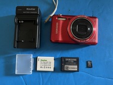 Very Good Samsung Red 12X Optical Zoom Digital Camera WB35F Wifi Bundle