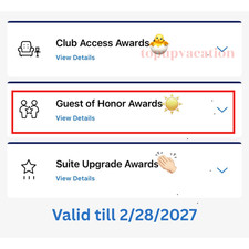 Hyatt Guest of Honor GOH Valid 2/28/2027
