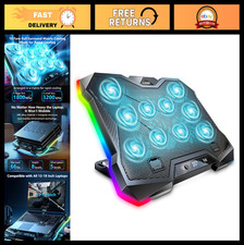 Gaming Laptop Cooling Pad with 10 Turbo Fans, Adjustable Height  USB Port - 12-