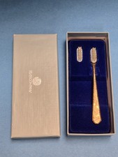 Sterling Silver Baby Keepsake Toothbrush Vintage WEB Hallmarked Blue