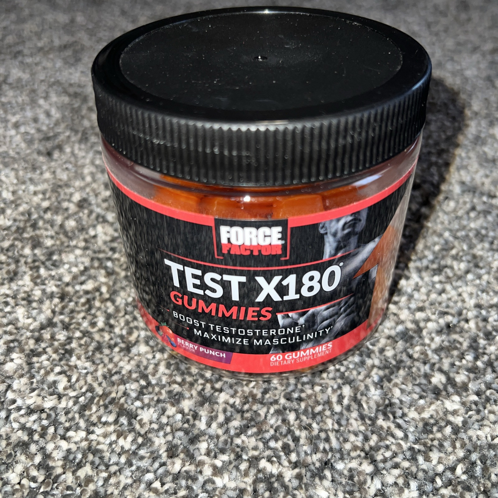 Force Factor Test X180 Gummies Berry Punch 60 Gummies NEW Exp 7/26