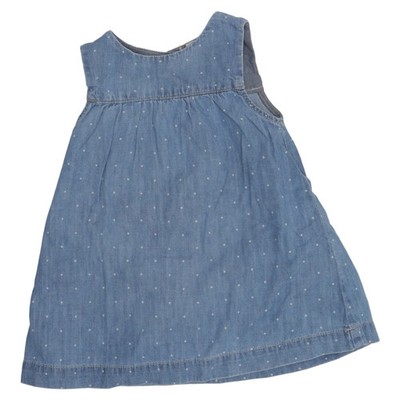 H&M, Jeanskleid, Größe: 74, Blau, Baumwolle, Gepunktet, Denim, Mädchen #GqB
