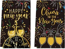 Artoid Mode New Year Fireworks Kitchen Towels Set of 2, 18x26 Inch