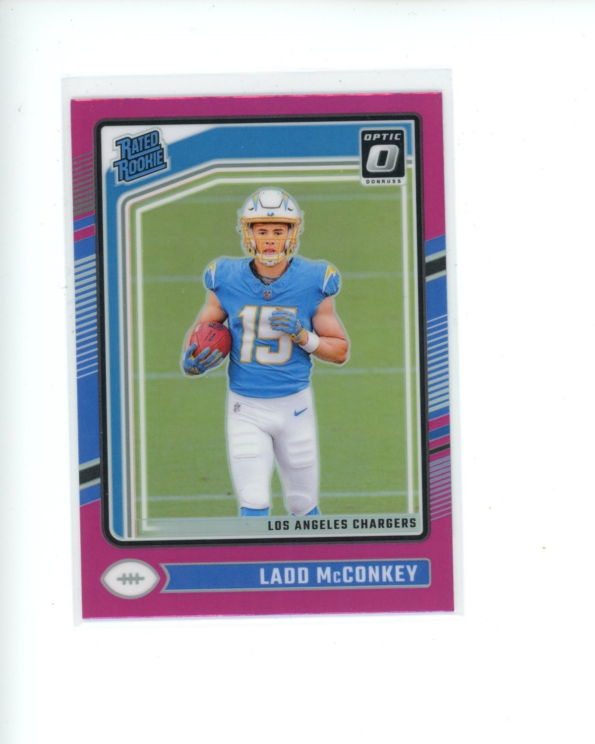 2024 Panini Donruss Optic Pink Prizm Rated Rookie #266 Ladd McConkey RR RC