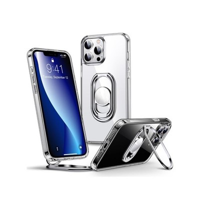 SHIELD UP iPhone 12 Pro Max Clear Case Double Silver Ring Halter