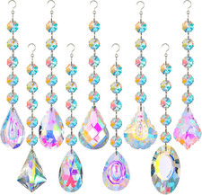 Crystal Sun Catcher, 9 Pack Hanging Ornament Crystals Balls Prism Rainbow Maker