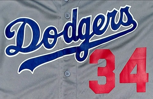 LA DODGERS MLB FERNANDO VALENZUELA #34 1981 Gray Jersey SGA 2024 EUC Adult XL - Picture 5 of 7