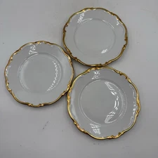 Set Of 3 Mitterteich Bavaria Golden Lark 6.75” Plates Made in Germany