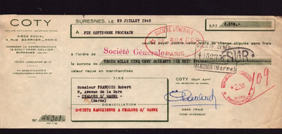 SURESNES (92) KOSMETIKFABRIK ''COTY'' 1949 gehandelt