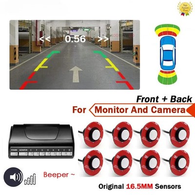 13MM Flat Rotation Car Parking Sensors Front Rear Buzzer 12V For Andriod System