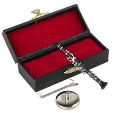 Miniature Clarinet with Stand and Case Mini Musical Instrument Clarinet Repli...