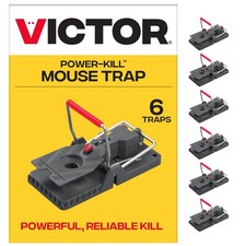 Victor Power-Kill Humane Mouse Traps M393SSR - 6 Easy Set, 6 Traps, Gray