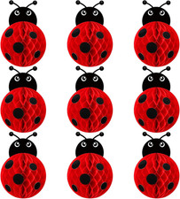 Juego de 9 decoraciones de fiesta Ladybug Ladybug kit artesanal de panal dama insecto decoración de mesa