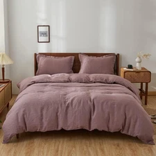 Dusty Purple  Cotton Duvet Cover And 2 Pillowcases king, Queen and other size.