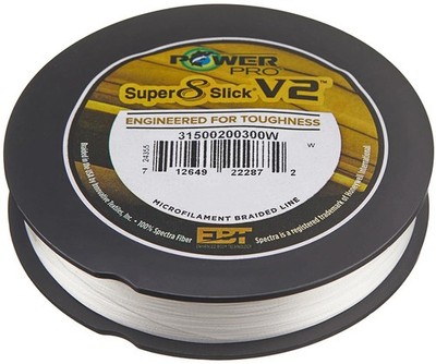 Power Pro Super8Slick V2 White Braided Line Filler Spools - 300 Yards