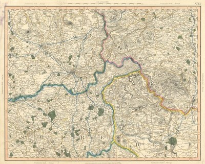 PEAK DISTRICT. Derbyshire Lancashire Cheshire Yorkshire Manchester CARY 1832 map