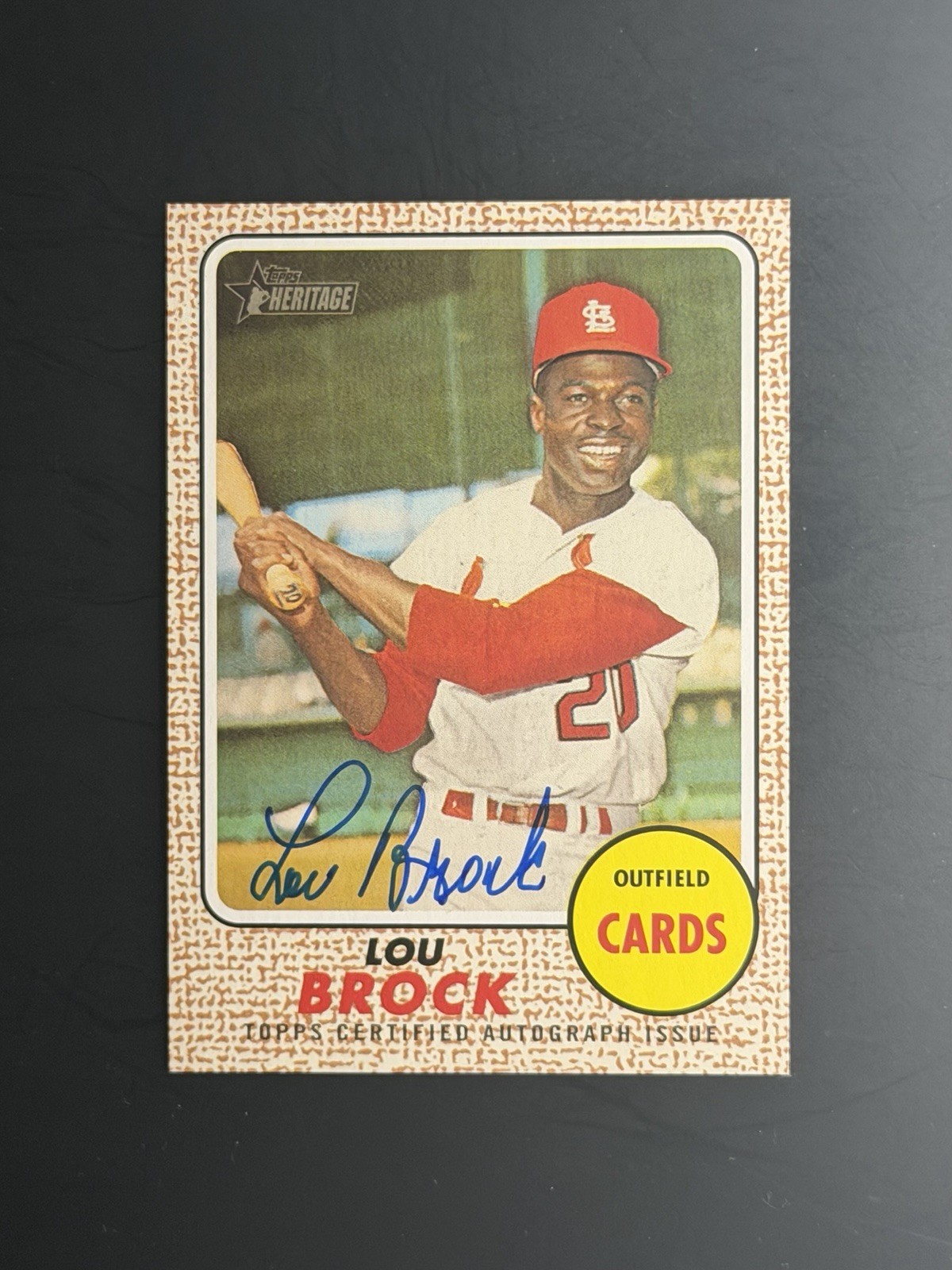 2017 Topps Heritage Lou Brock Real One Auto HOF