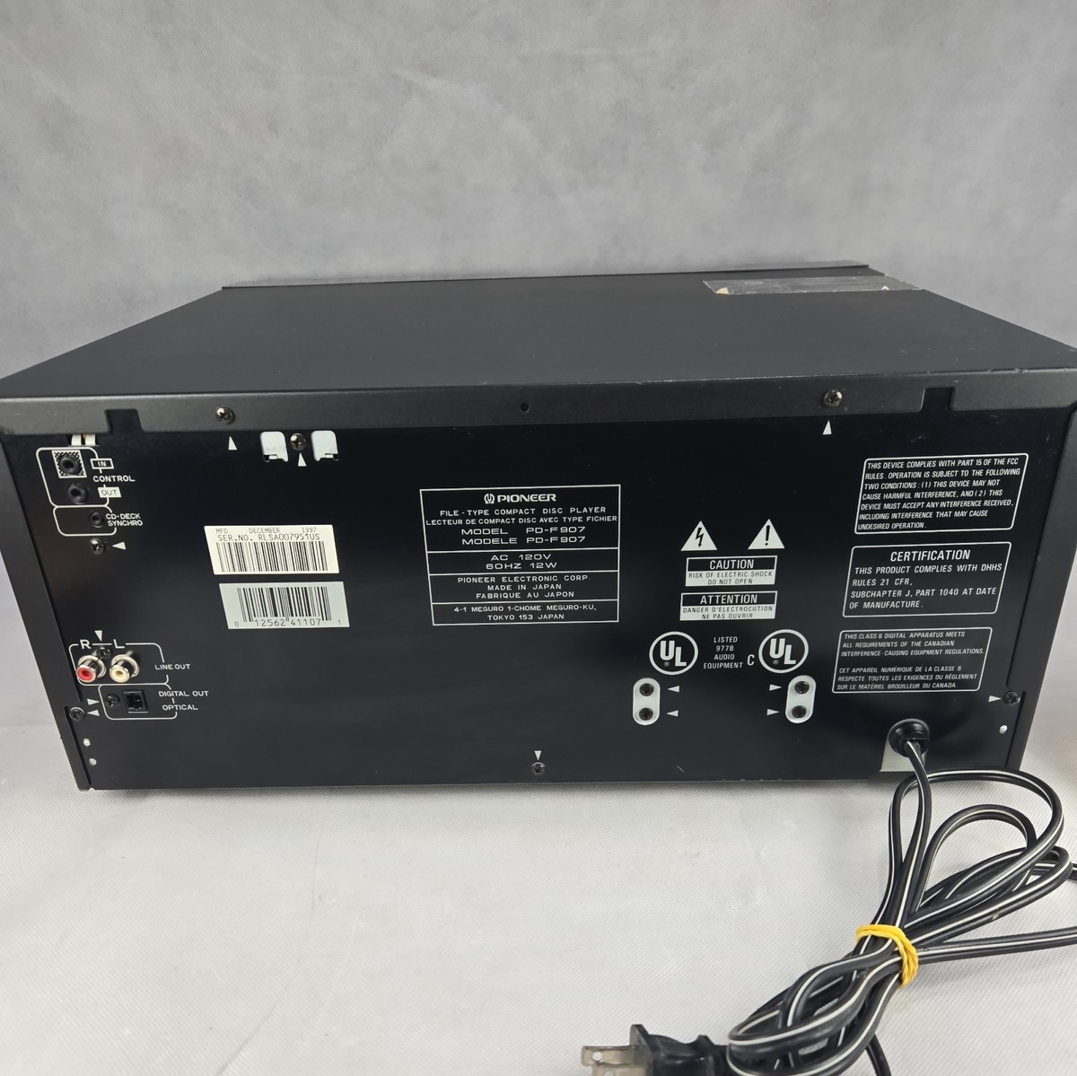Pioneer PD-F907 101-Disc CD Changer Player Carousel TESTED WORKS