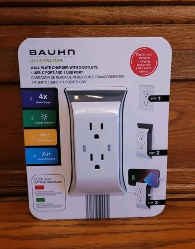 Atomi Visual Charge USB Wall Plate Charger & Power Outlet