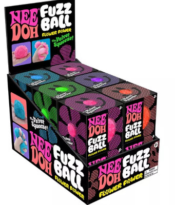 Nee Doh Fuzz Ball Flower Power Velvet Squeeze   