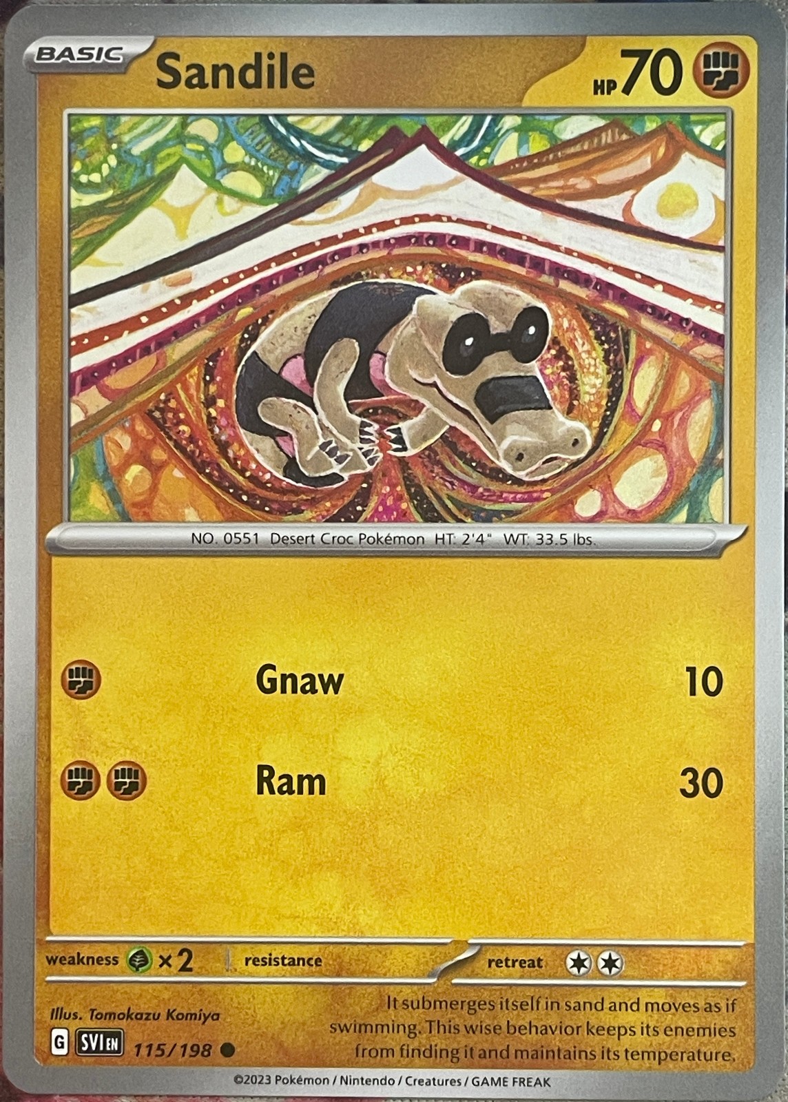 Sandile - 115/198 - Scarlet & Violet Base Pokemon 2023