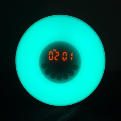 Used Coulax Sunrise Digital Alarm Clock 6 Natural Sounds 7 Light Colors FM Radio