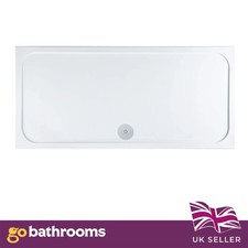 Eacon Low Profile Rectangle White Stone Resin Acrylic Shower Tray | 1300x700mm