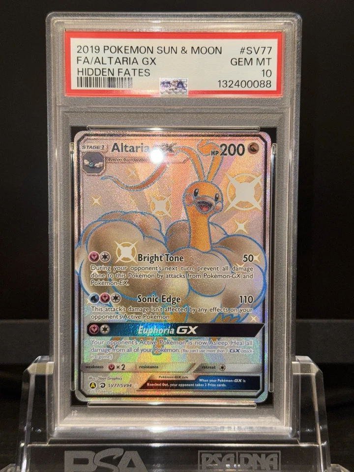 2019 POKEMON SUN & MOON HIDDEN FATES SV77 FULL ART/ALTARIA GX PSA 10 - Image 2 of 3