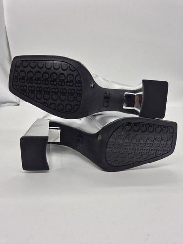 Gianni Bini Damenstiefel Größe 7,5 silber verspiegelt Blockabsatz eckige Zehenpartie - Bild 11 von 11