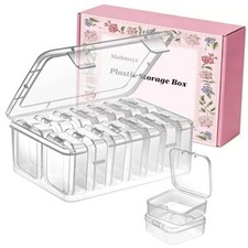Mathtoxyz Small Bead Organizers, 14 Pieces Plastic Storage Cases Clear - 1P