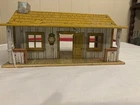 Vtg MARX  WESTERN TIN CABIN Building 1950’s W/Chimney