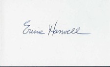 ERNIE HARWELL Signed DETROIT TIGERS 3x5 Index Card HOF