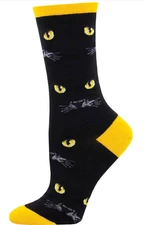 Womens Socksmith Cat socks 'Eyeing You' design quality cotton mix Cat lover gift