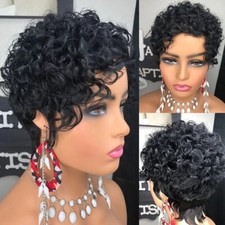 Curly Bob Wigs for Black Women Human Hair Short Pixie Cut Wig Human Hair Wigs