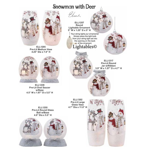 Stony Creek dekorative Glas Licht Winter Schneemänner Stechpalme Laterne 7' Vase ELL05B - Bild 4 von 5