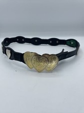 Resistor Leather Belt W Heart Emblems  Montana Silversmith Heart Shaped Buckle