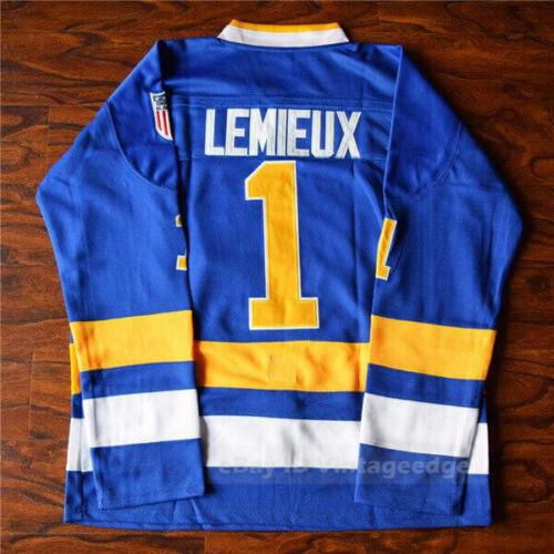 Slap Shot Denis Lemieux 1 Charlestown Chiefs Hockey Jerseys White Blue
